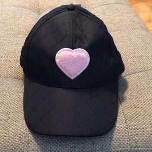 Pink Heart Quilt Black Cap 🥰